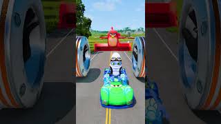 Funny Cars vs Spinning Venom Leg Smashy Bollards amp Crazy Hands – BeamNGdrive [upl. by Ahsiea]