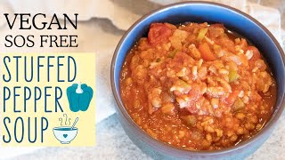 Easy Stuffed Pepper Soup  Vegan Oil Free [upl. by Ait398]