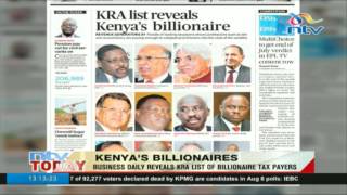 Business daily reveals KRA list of billionaire tax payers [upl. by Sacttler541]