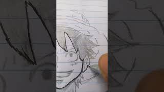 outlining luffy art drawing [upl. by Assilram]