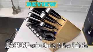 HENCKELS Premium Quality 15Piece Knife Set Review  Is It Worth It [upl. by Elconin263]