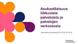 Asukastilaisuus liikkuvista palveluista ja palvelujen verkostosta  Ruovesi [upl. by Neerroc]