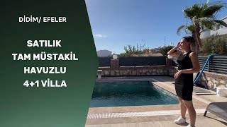 DİDİM EFELER SATILIK 41 HAVUZLU EŞYALI VİLLA [upl. by Orelle]