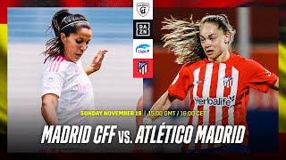 Madrid CFF vs Atletico Madrid  Liga F 202324 Matchday 9 Full Match [upl. by Asserat]