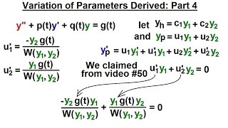 Differential Equation  2nd Order 53 of 54 Method of Variation of Parameters Part 44 [upl. by Atnahsa]