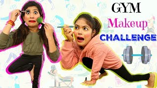 MAKEUP CHALLENGE while doing EXERCISEYOGA  देखा है कभी ऐसा खतरनाक Challenge  Fun Comedy Anaysa [upl. by Kaufman]