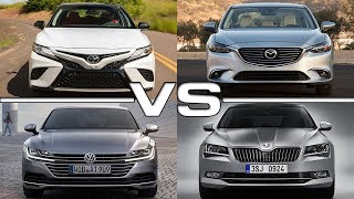 Toyota Camry vs Mazda 6 vs Volkswagen Arteon vs Skoda Superb [upl. by Argile]