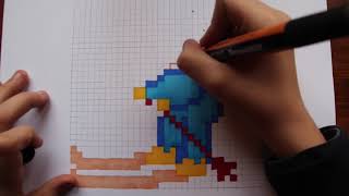 Comment dessiner un skieur Pixel Art [upl. by Sardse674]