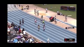 AAU Junior Olympics 1718 200m Heat 1 Kameran Warren wins with running a 212 [upl. by Lynnet]