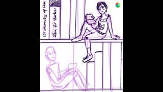 Doing a digital drawing of my Webtoon Canvas ‘Book Lovers’ art characterdesigner drawingdigital [upl. by Friedly]