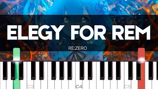 ReZero  Elegy for Rem Easy Piano Tutorial  SHEET MUSIC  MIDI 🔥 [upl. by Augy261]