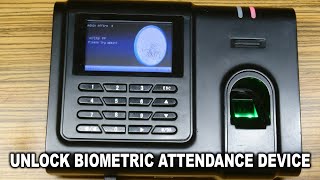 فتح قفل جهاز البصمة الحضور والانصراف بدون بصمة الأدمن UNLOCK BIOMETRIC ATTENDANCE DEVICE‏ [upl. by Atilal142]