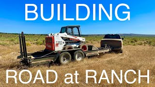 Building Road and Clearing Sagebrush With Bobcat Skid Steer [upl. by Middlesworth838]