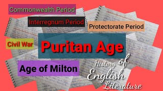 Puritan Age  Age of Milton  History of English Literature  in Urduhindi [upl. by Silisav]