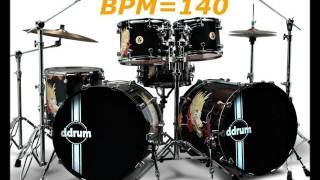 BPM140 Basic Blues  Drum Track  Loop  Metronome [upl. by Ainesy]