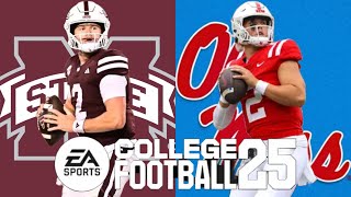 Mississippi State vs Ole Miss CFB SimulationEA Sports College Football 25 [upl. by Gran603]