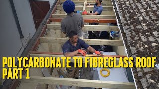 Converting a leanto roof to fibreglass  Part 1 [upl. by Tekla]