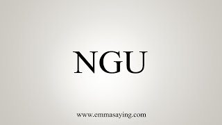 How To Say NGU [upl. by Nylavad]