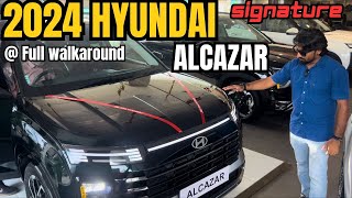 2024 Hyundai Alcazar facelift  Hyundai Alcazar Signature Top Model Detailed Interior Features [upl. by Bianchi]