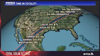 Cities in totality the longest  Total Solar Eclipse 2024 [upl. by Liggett]