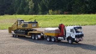 DB3850 mit DollyTieflader und Bagger CAT 345D [upl. by Onofredo441]