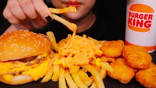 ASMR CHEESE BURGERFRENCH FRIES AND CHICKEN NUGGET MUKBANG QUNFOHEATS [upl. by Ardnait]