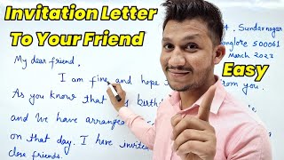 Letter Writing in English  Write a letter to your friend inviting Birthday party  English Class 10 [upl. by Marijo]