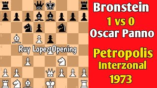 David Bronstein  Oscar Panno  Petropolis Interzonal 1973 chess [upl. by Trill898]