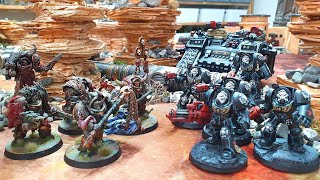 Black Templars vs Death Guard 3000 point Warhammer 40k battle report [upl. by Ganley60]