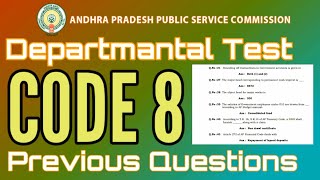 Departmental test code 08 previous QuestionsImportant topics based on previous papers [upl. by Kraft]