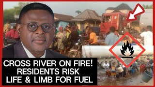 Fear as residents scoop fuel from fallen taker in Cross River [upl. by Kissel854]