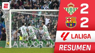 RESUMEN BETIS y BARCELONA empataron 22 GOLAZO de taquito de DIAO sobre la hora  La Liga [upl. by Anpas18]