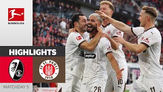 St Pauli Grab First Win  SC Freiburg  FC St Pauli 03  Highlights  MD5 – Bundesliga 202425 [upl. by Wolford]