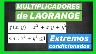 Método de Lagrange para extremos condicionados Ejemplo 1 [upl. by Eyllek775]