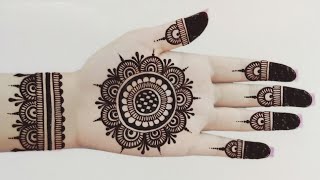 Easy and beautiful mehndi designs for fronthand  Easy Gol Tikki mehndi Design Eid mehndi [upl. by Nylsirk]