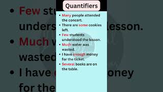 Quantifiers in English Grammar  Basic English Grammar shorts [upl. by Aicirtan683]