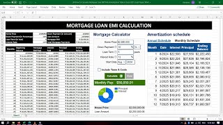 L04 How To Calculate Mortgage Loan EMI With Amortization Table in Excel 2021 Excel Project Work [upl. by Fishman424]