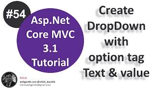 54 Dropdown in aspnet core with text and value property  AspNet Core tutorial [upl. by Naget]