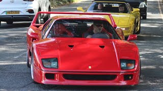 Supercars in Alderley Edge 2024 F40 812 Comp F12 TDF 765LT Project 7 750S Huracan x3… [upl. by Tayyebeb486]