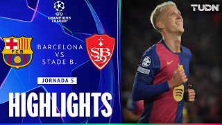 HIGHLIGHTS  Barcelona vs Stade Brestois  UEFA Champions League 2425  TUDN [upl. by Nemra]