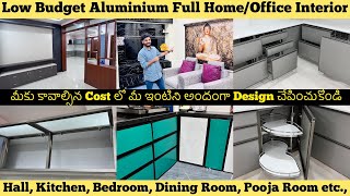 Aluminium Home Interior Design At Low Budget Aluminium Modular Kitchen Cupboards Shelves Main Doors [upl. by Staffard]