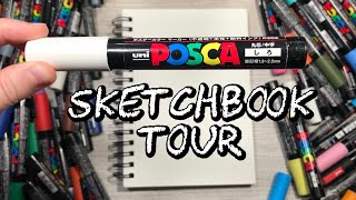 Sketchbook Tour Posca Marker Art [upl. by Leahplar]