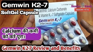 Gemwin K27 Softgel Capsules  Review and Benefits in Hindi  Health Rank [upl. by Rolan]