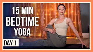 15 min Evening Yoga – Day 1 YOGA FOR FLEXIBILITY AND RELAXATION [upl. by Rome]