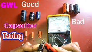 Good or Bad Capacitor Testing Use a Analog Multi Meter  Testing of Capacitor Good or Bad [upl. by Anoirb]