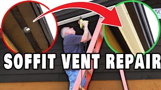 Soffit Vent Repair  How To Upgrade Your Old Wood Soffit Vent From Screen to Aluminum [upl. by Assenov]