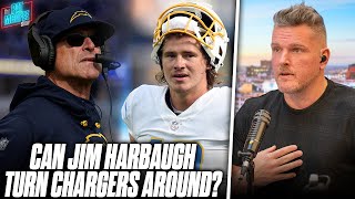 Will Jim Harbaugh Be Able To Save Justin Herberts Career amp Resurrect The Chargers  Pat McAfee [upl. by Neilson]