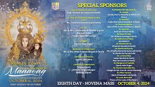 MANAOAG MASS  8th Day of Novena and Mass  October 4 2024  400 pm [upl. by Armington]