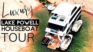 LUXURY Lake Powell Houseboat Tour Odyssey by Adonia Yachts amp Sunrise Peak  Spa And Tell [upl. by Devora8]