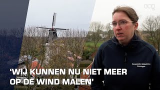 Korenmolen Wilhelmina kan nauwelijks draaien door hoge bomen [upl. by Aciria]